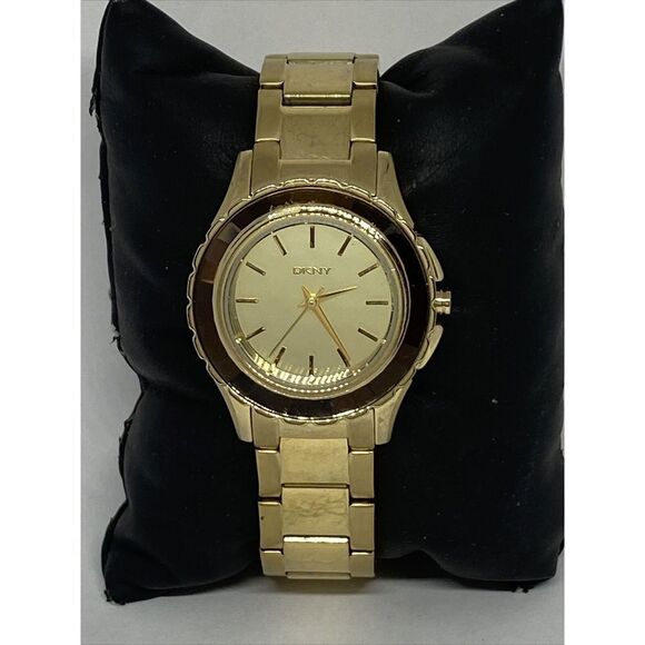 DKNY NY-2116 Women's Gold Stainless Steel Analog Dial Quartz Genuine Watch MP692 - Picture 1 of 12